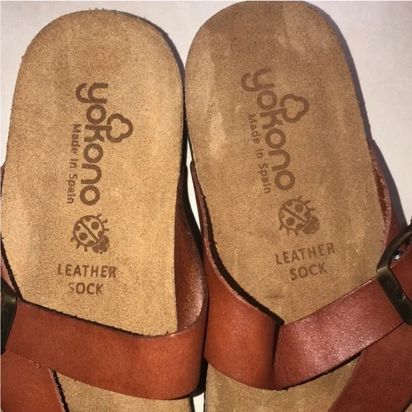 Yokono Brown Leather Sandals - Picture 2 of 5